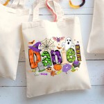 Personalized Halloween Tote Bag, Customized Halloween Name Bag, Halloween Treat Bags for Kids, Kids Halloween Bag, Trick or Treat Bag